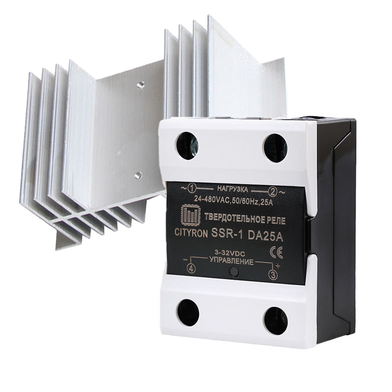 Реле твердотельные и радиаторы для реле