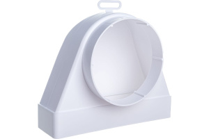 Соединитель угловой плоского воздуховода с круглым 204х60-D125