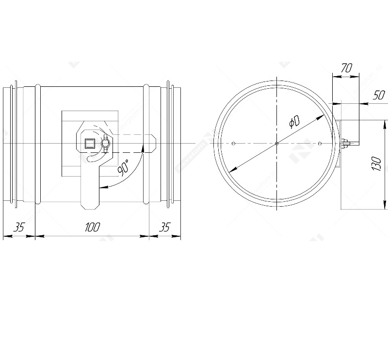 Заслонка размер